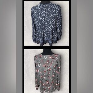 Bundle of two LOFT flowy floral blouses/tops boho cottagecore size small in EUC.